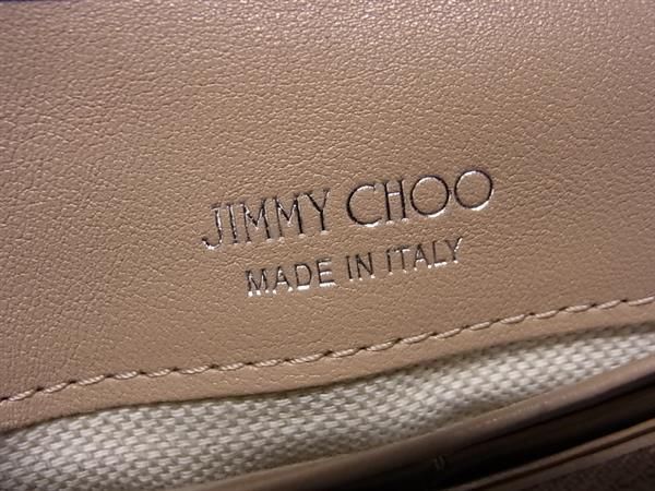 1円 ■新品同様■ JIMMY CHOO ジミーチュウ ニノ レザー スタースタッズ 二つ折り 長財布 ウォレット レディース ベージュ系 FC3987_画像6