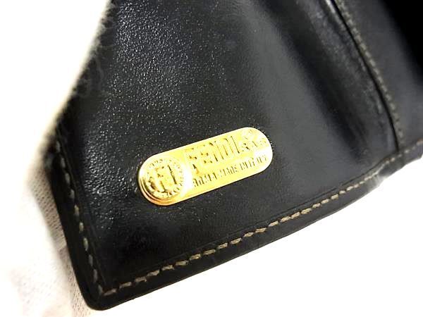 1円 FENDI フェンディ 556 307930 069 ペカン柄 PVC×レザー がま口 三つ折り 財布 ウォレット レディース メンズ ブラウン系 FB0294_画像6