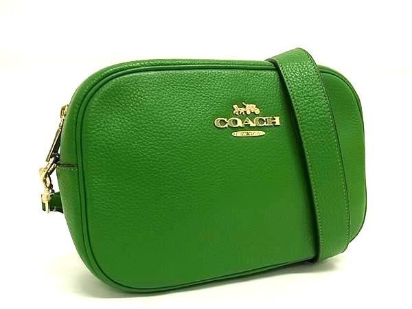 1円 ■美品■ COACH コーチ CA207 レザー クロスボディ ショルダーバッグ 斜め掛け レディース グリーン系 AW6996_画像1