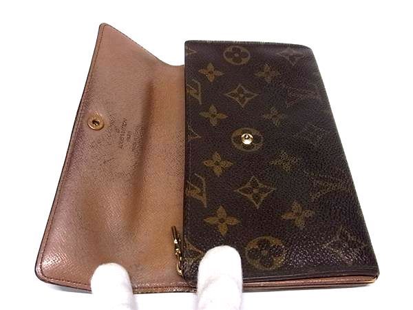 1円 LOUIS VUITTON ルイヴィトン M61723 モノグラム ポシェット ポルトモネ クレディ 二つ折り 長財布 ウォレット ブラウン系 AW7308の画像3