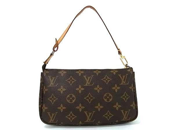 1円■美品■ LOUIS VUITTON ルイヴィトン M51980 モノグラム ポシェット アクセソワール アクセサリーポーチ 小物入れ ブラウン系 AW5188_画像1