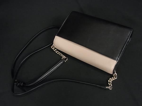 1円 ■美品■ kate spade ケイトスペード WLR00635 レザー ウォレットバッグ ショルダー 斜め掛けかばん レディース ブラック系 BJ2193の画像3