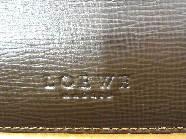 1円 ■新品■未使用■ LOEWE ロエベ アナグラム レザー 2WAY ビジネスバッグ ハンドバッグ ショルダー メンズ ブラウン系 AP8048の画像9