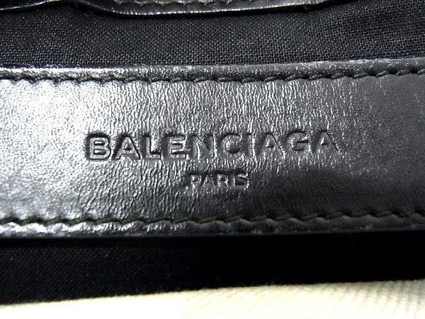 1円 BALENCIAGA バレンシアガ 339937 ネイビーポシェット キャンバス クロスボディ ショルダーバッグ 斜め掛け アイボリー系 EA2055の画像6