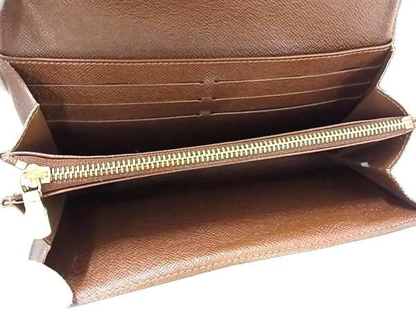 1円 LOUIS VUITTON ルイヴィトン M61734 モノグラム ポルトフォイユ サラ 二つ折り 長財布 ウォレット 札入れ 小銭入れ ブラウン系 BF6947_画像4