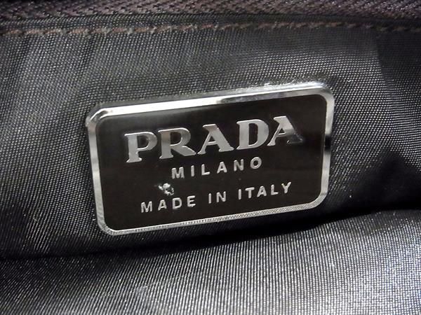 1円 ■美品■ PRADA プラダ テスートナイロン プラスチックチェーン ワンショルダーバッグ 肩掛けかばん ダークブラウン系 AY1577の画像6