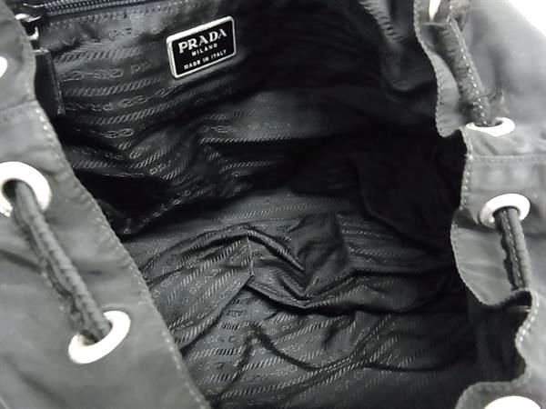 1円 PRADA プラダ テスートナイロン 巾着型 リュックサック バックパック レディース メンズ ブラック系 EA2208_画像5