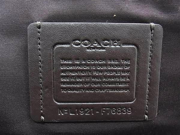 1円 ■美品■ COACH コーチ F76839 シグネチャー レザー リュックサック デイパック バックパック メンズ レディース ブラック系 AW6993の画像6