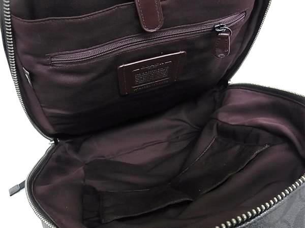 1円 ■美品■ COACH コーチ F76839 シグネチャー レザー リュックサック デイパック バックパック メンズ レディース ブラック系 AW6993の画像5