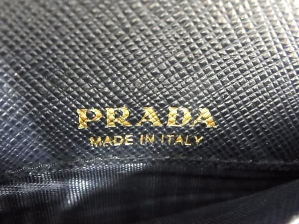 1円 PRADA プラダ サフィアーノレザー 二つ折り 財布 ウォレット 小銭入れ 札入れ レディース ネイビー系 FC4123_画像6