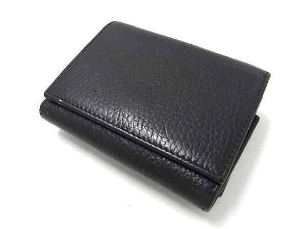 1円 ■美品■ GUCCI グッチ 474746 534563 レザー 三つ折り 財布 ウォレット 小銭入れ 札入れ メンズ ブラック系 FC4125_画像2