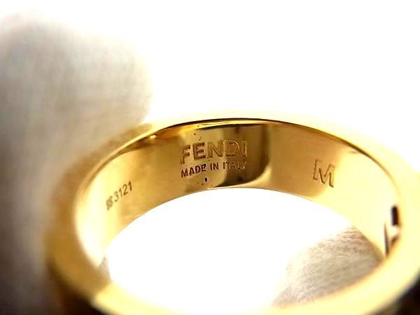 1円 FENDI フェンディ エフイズ ラインストーン リング 指輪 アクセサリー 表記サイズ M (約13号) レディース ゴールド系 AW5821の画像4