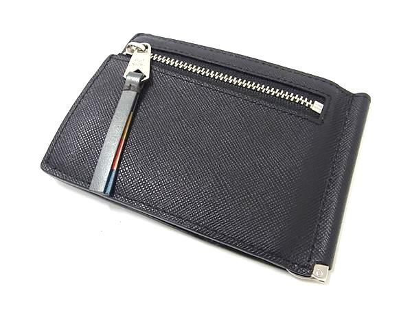 1円 ■極美品■ Paul Smith ポールスミス レザー マネークリップ 二つ折り 財布 ウォレット 小銭入れ 札入れ ブラック系 BG2422_画像2