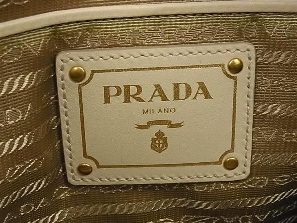 1円 ■美品■ PRADA プラダ BL0600 ジャガード×レザー ショルダーバッグ トート 肩掛け レディース ライトブラウン系 FA3942_画像6