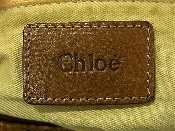 1円 ■極上■本物■Chloe クロエ パラティ パイソン 2WAY ハンドバッグ トート ショルダー レディース ブラウン系 BJ2433_画像6