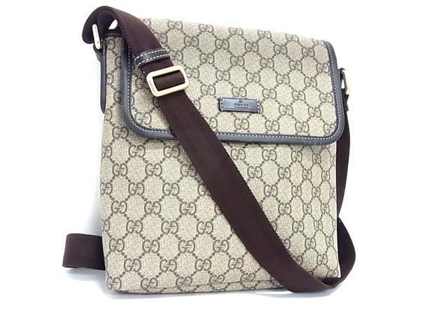 1円 ■美品■ GUCCI グッチ22366 207990 GGスプリーム GG柄 PVC クロスボディ ショルダーバッグ 斜め掛け レディース ベージュ系 FA3943_画像1