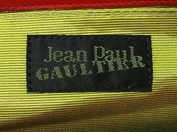 1円 ■美品■ Jean Paul Gaultier ジャンポール ゴルチェ レザー トートバッグ ショルダー 肩掛け レディース レッド系 BJ2301_画像6