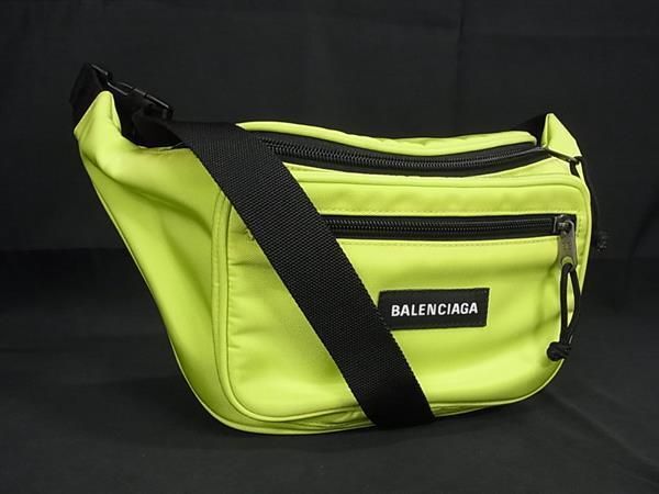 1 иен # прекрасный товар # BALENCIAGA Balenciaga 482389 Explorer нейлон сумка-пояс сумка "body" оттенок желтого FA3775