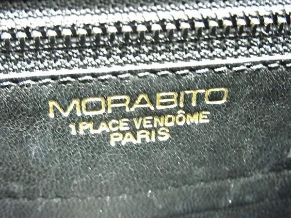 1円 ■美品■ MORABITO モラビト ケリー型 レザー カデナ付き ワンハンドル ハンドバッグ レディース ブラック系 FA3766の画像6
