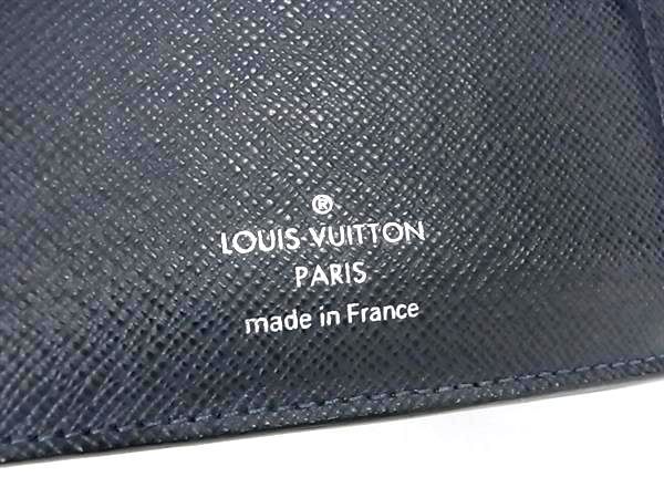 1円 ■美品■ LOUIS VUITTON ルイヴィトン M30530 タイガ ポルトフォイユ ミュルティプル 二つ折り 財布 メンズ ネイビー系 AW4205の画像5