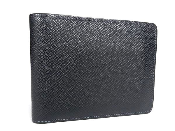 1円 ■美品■ LOUIS VUITTON ルイヴィトン M30530 タイガ ポルトフォイユ ミュルティプル 二つ折り 財布 メンズ ネイビー系 AW4205の画像1