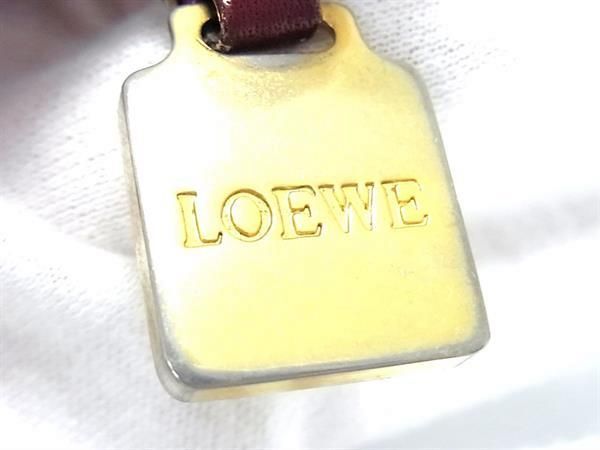 1円 LOEWE ロエベ アナグラム スエード ショルダーバッグ ポシェット クロスボディ 斜め掛け 肩掛け レディース ボルドー系 BJ2396の画像6