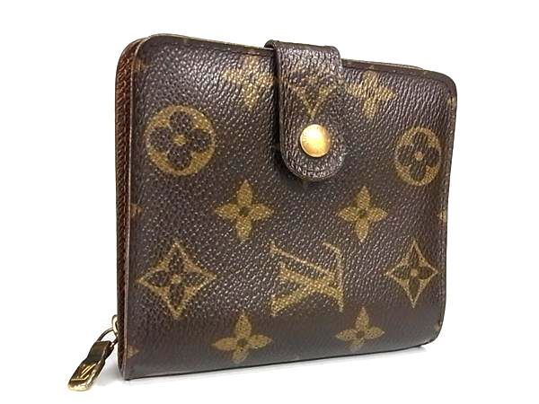 1円 ■美品■ LOUIS VUITTON ルイヴィトン M61667 モノグラム コンパクトジップ 二つ折り 財布 ウォレット レディース ブラウン系 AW5941_画像1