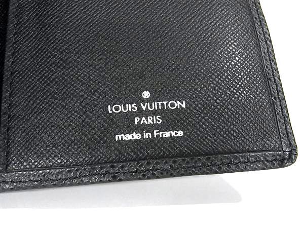 1円 ■美品■ LOUIS VUITTON ルイヴィトン M31002 タイガ ポルトカルトクレディ 二つ折り 長財布 ウォレット メンズ ブラック系 AW4188_画像5