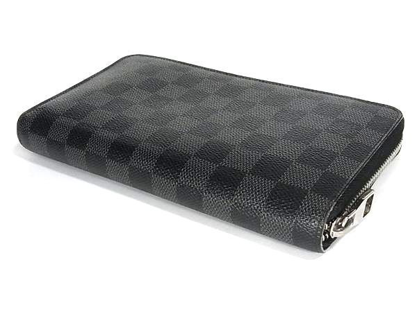 1円 ■美品■ LOUIS VUITTON ヴィトン N63077 ダミエグラフィット ジッピーオーガナイザー ラウンドファスナー 長財布 ブラック系 FA3860の画像2