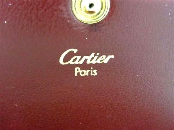 1円 ■美品■ Cartier カルティエ マストライン レザー コインケース コインパース 小銭入れ メンズ レディース ボルドー系 FC1163_画像4