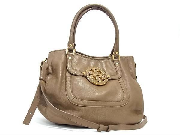 1円 ■美品■ TORY BURCH トリーバーチ アマンダ レザー 2WAY ハンドバッグ ショルダー クロスボディ レディース ブラウン系 BJ2154の画像1