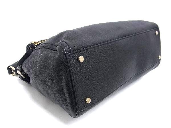 1円 ■美品■ kate spade ケイトスペード PXRU3677 レザー 2WAY クロスボディ ハンドバッグ ショルダー レディース ブラック系 BJ2274の画像4