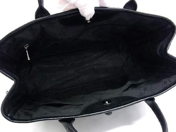 1円 ■美品■ LONGCHAMP ロンシャン ロゾ レザー ハンドバッグ トートバッグ レディース ブラック系 BJ2236_画像5