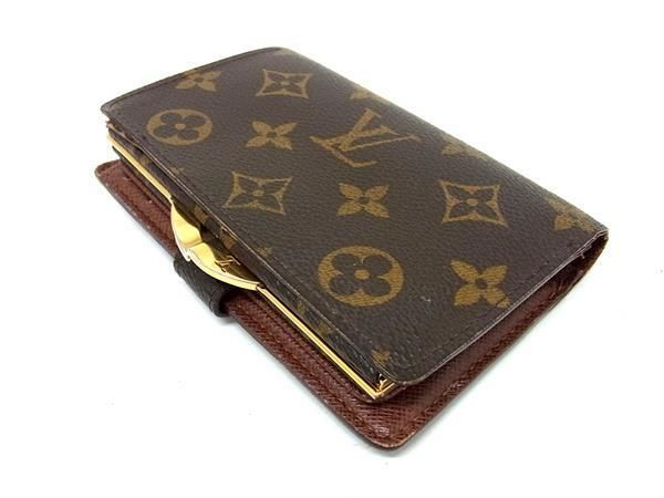 1円 LOUIS VUITTON ルイヴィトン M61663 モノグラム ポルトモネ ビエ ヴィエノワ がま口 二つ折り 財布 ウォレット ブラウン系 FB0208の画像2