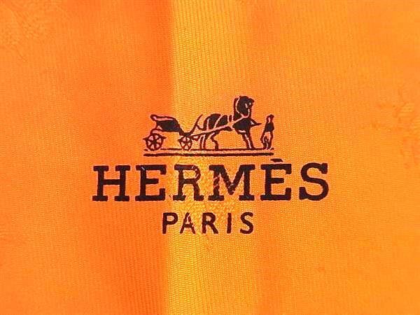 1円 ■美品■ HERMES エルメス ロサンジュ シルク100％ スカーフ ストール ショール オレンジ系 AW7452