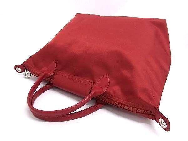1 jpy # beautiful goods # LONGCHAMP Long Champ rup rear -ju Neo nylon 2WAY handbag shoulder diagonal .. lady's red group FA4748