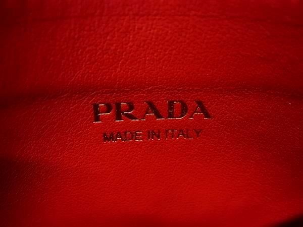 1円 ■新品■未使用■ PRADA プラダ レザー パスケース カードケース 定期入れ 名刺入れ レディース レッド系 FA1772の画像4