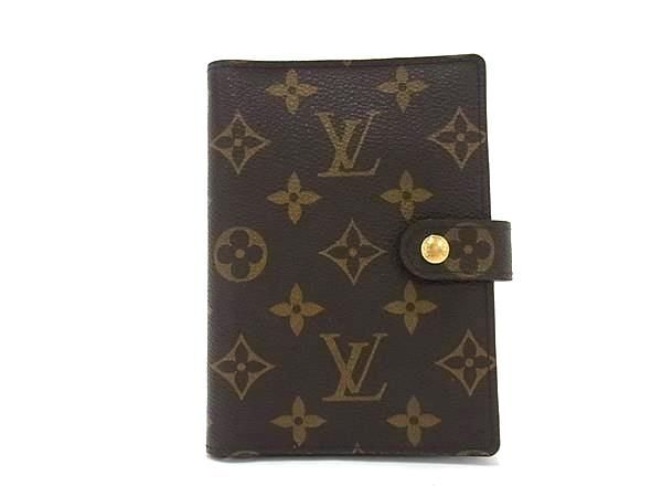 1円 ■美品■ LOUIS VUITTON ルイヴィトン R20005 モノグラム アジェンダPM 6穴式 手帳カバー スケジュール帳 ブラウン系 FA5883の画像1