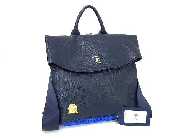 1 jpy # new goods # unused # ADMJe-ti- M J leather rucksack backpack Day Pack lady's navy series AQ7315