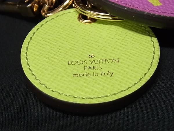 1円 ■美品■ LOUIS VUITTON ルイヴィトン ポルトクレ イリュスト モノグラムジャイアント キーリング キーホルダー パープル系 FC4243の画像3