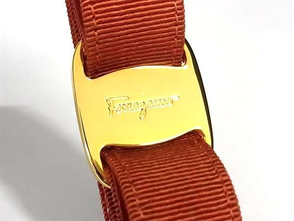 1 jpy # ultimate beautiful goods # Salvatore Ferragamo Ferragamo vala ribbon Gold metal fittings key holder key ring bag charm brown group AW7571