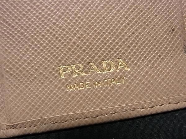 1円 PRADA プラダ サフィアーノレザー リボン 6連 キーケース 鍵入れ レディース ベージュ系 AW7865_画像5