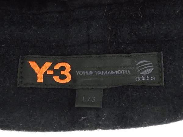 1円 ■美品■ Y-3 ワイスリー ウール×レーヨン バケットハット 帽子 サイズ L/G メンズ レディース ブラック系 AV7952の画像4