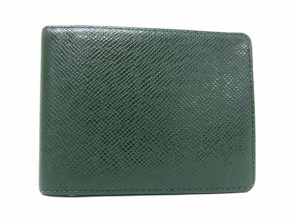 1円 ■美品■ LOUIS VUITTON ルイヴィトン M30424 タイガ ポルトビエ3ヴォレ 二つ折り 財布 ウォレット 札入れ メンズ グリーン系 FB0221の画像1