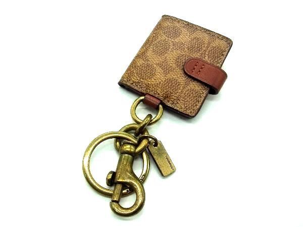 COACH Coach signature Rocket key holder key ring bag charm lady's gold group × brown group DE1583