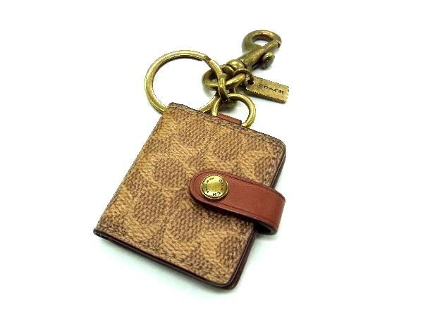 COACH Coach signature Rocket key holder key ring bag charm lady's gold group × brown group DE1583