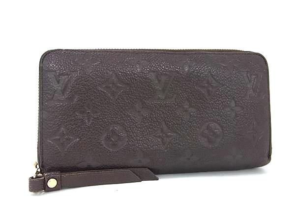 1円 ■美品■ LOUIS VUITTON ルイヴィトン M60548 モノグラムアンプラント ジッピーウォレット 長財布 ブラウン系 AY1092_画像1