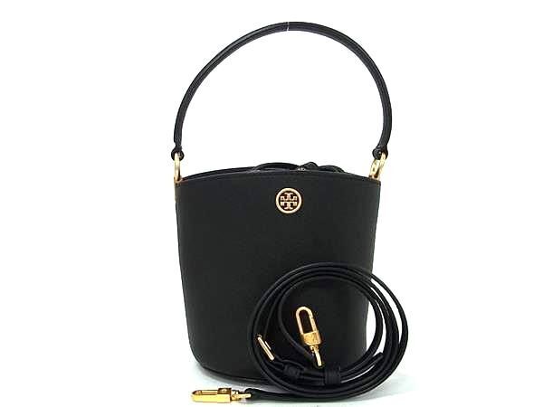 1円 ■極美品■ TORY BURCH トリーバーチ レザー 2WAY クロスボディ ハンドバッグ ショルダーバッグ 斜め掛け ブラック系 AW6917の画像1