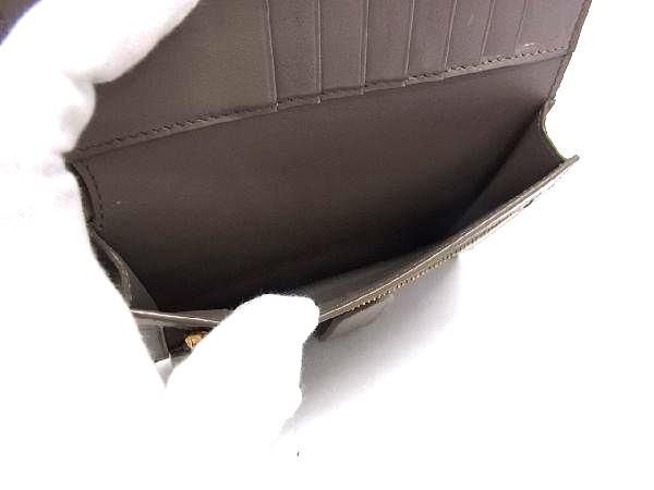 1円 ■美品■ CELINE セリーヌ ミディアムストラップ レザー 二つ折り 財布 ウォレット 札入れ 小銭入れ レディース グレージュ系 AW6691の画像5