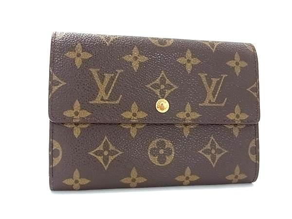 1円 LOUIS VUITTON ルイヴィトン M61202 モノグラム ポルトトレゾール エテュイ パピエ 三つ折り 財布 ウォレット ブラウン系 AW7014の画像1